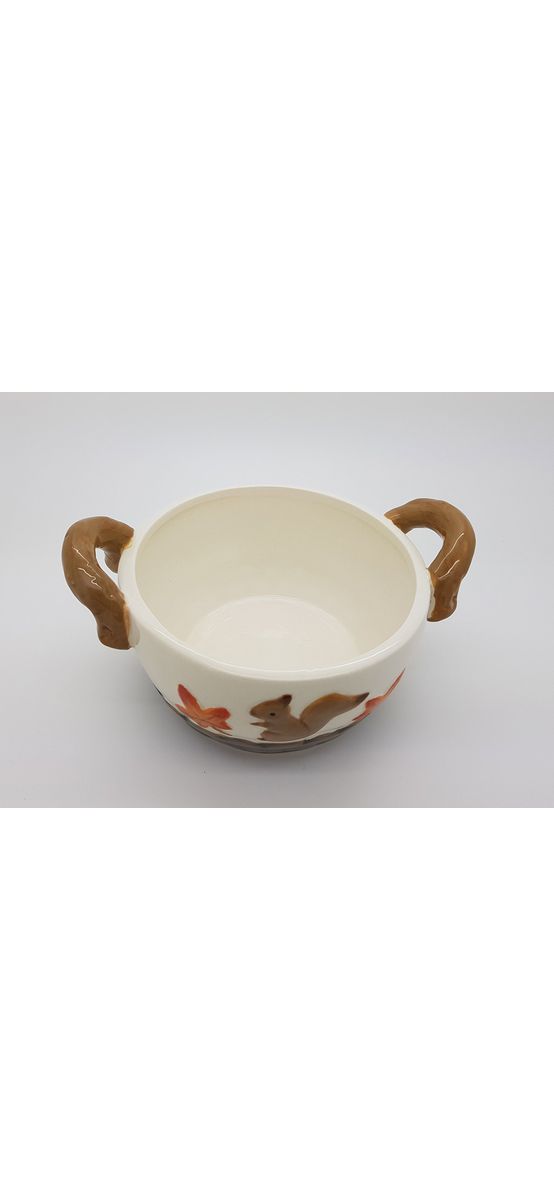 Bol ceramică cu mânere, Folina, model Veveriţă
