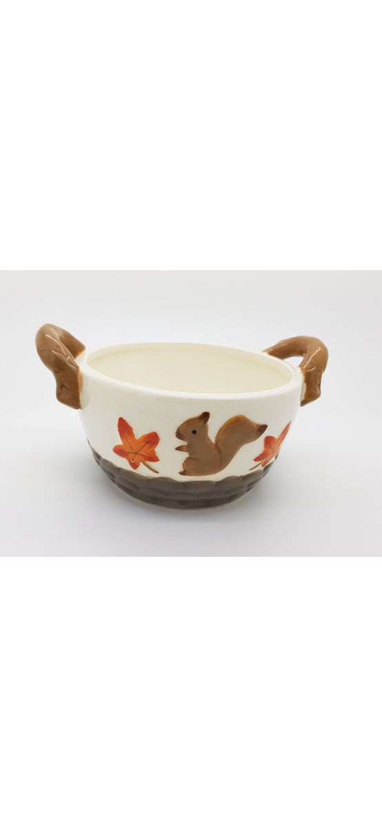 Bol ceramică cu mânere, Folina, model Veveriţă