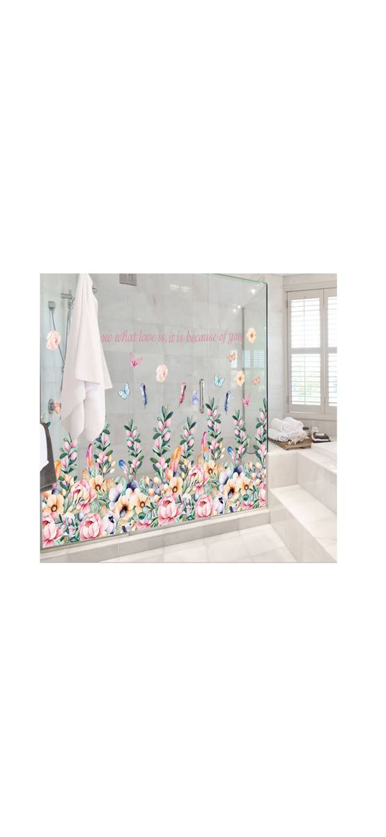 Stickere flori Blossom, Folina, bordură decorativă cu flori pastel watercolor, 84 cm