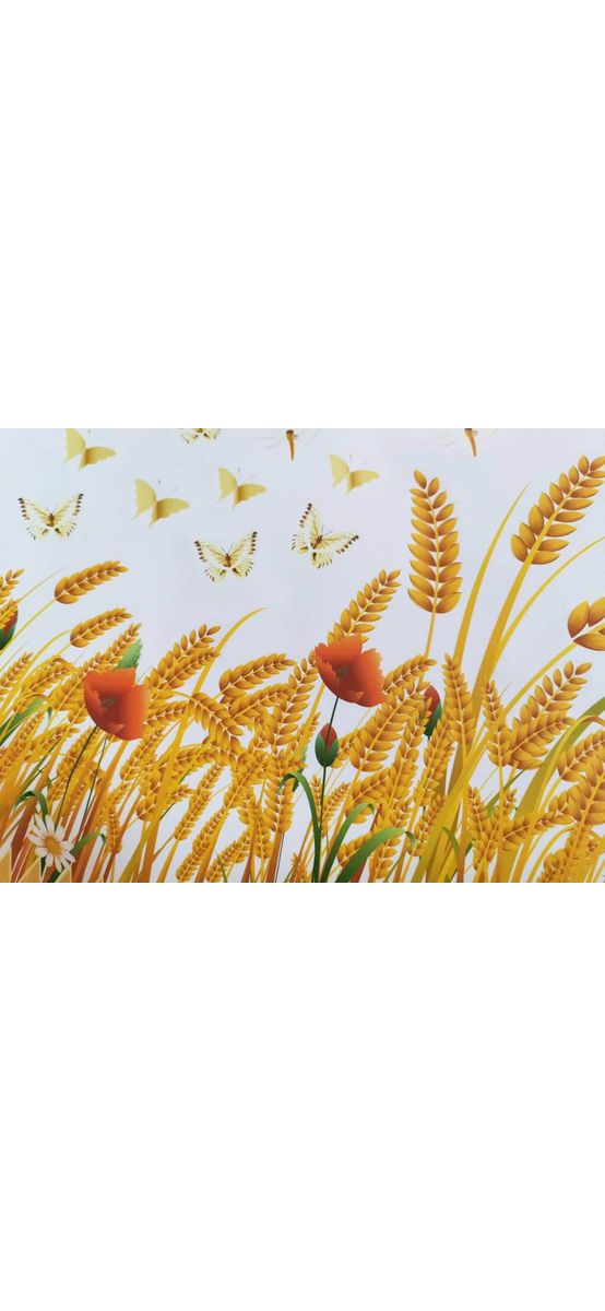 Sticker Spice de grâu şi maci, Folina, bordură decorativă autoadezivă, 90 cm