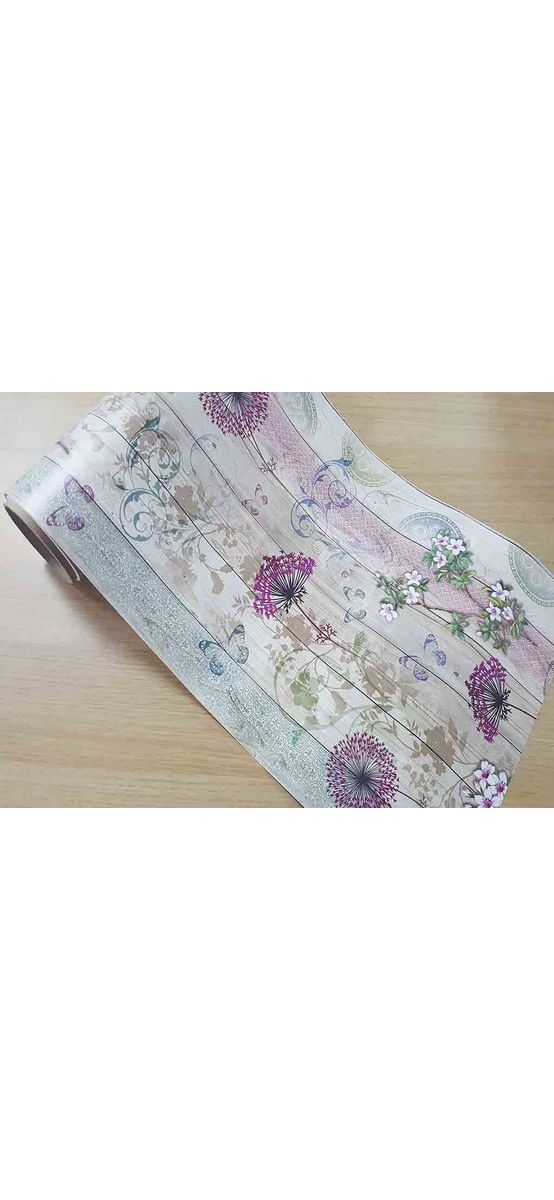 Sticker decorativ bordură vintage Floral Wood