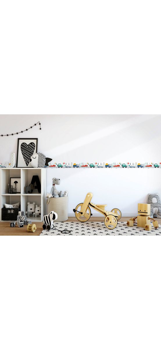 Bordură tapet cameră băieţi, model cu maşini colorate, Marburg Little Adventures 45845