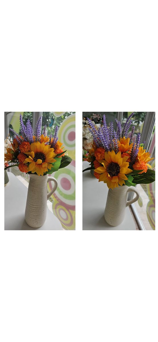 Buchet flori artificiale, lavandă şi floarea soarelui