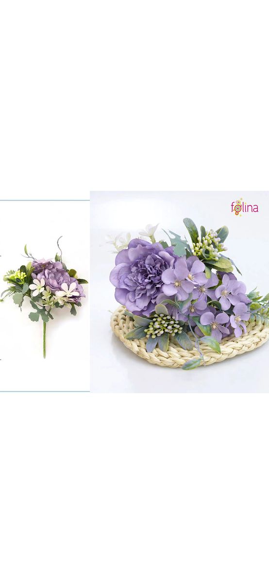 Buchet flori artificiale lila, 25 cm înălţime