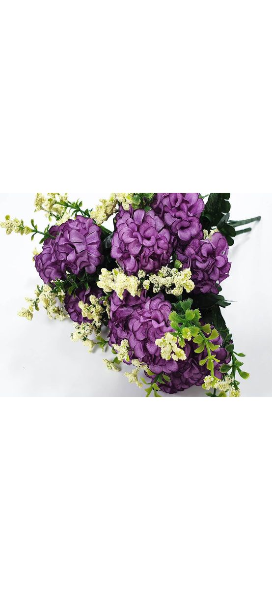 Creangă cu 5 flori artificiale garofiţe mov, 30 cm înălţime