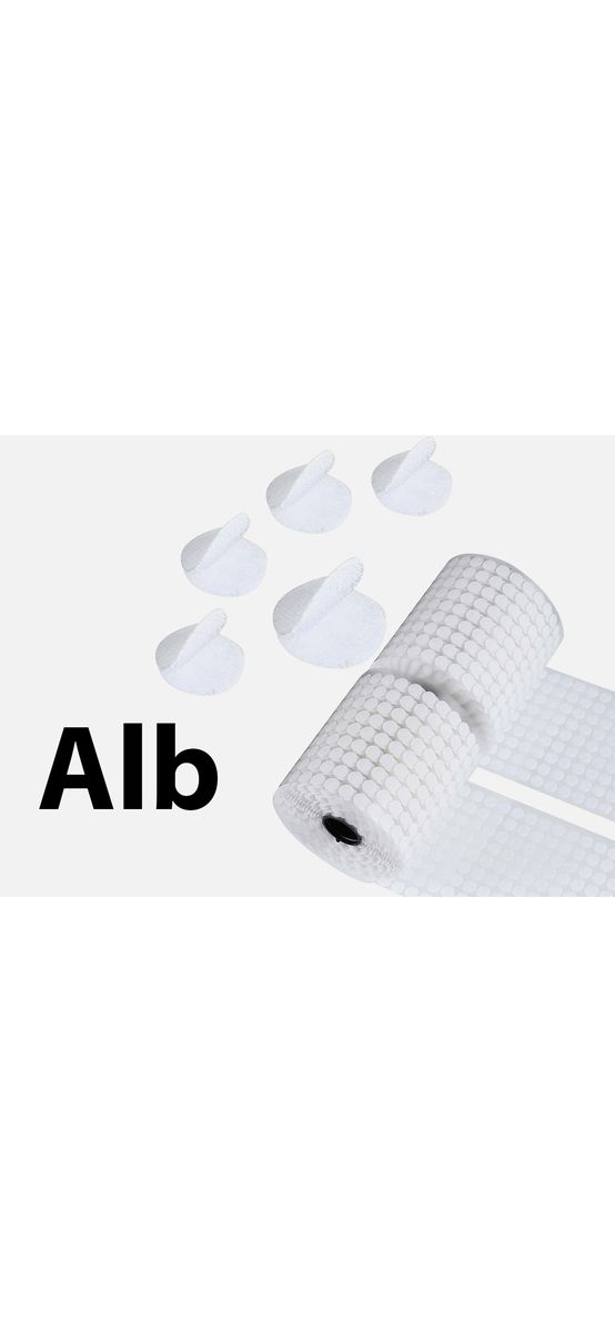 Buline albe din material tip Velcro (arici) cu bandă autoadezivă – diametru personalizabil- set de 30 de seturi