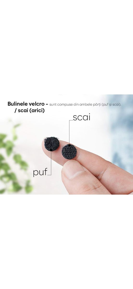 Buline din material tip Velcro (arici) cu bandă autoadezivă – diametru personalizabil- set de 30 de seturi