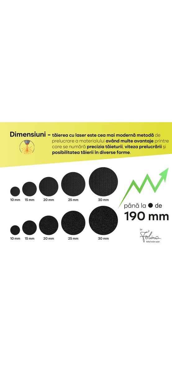 Buline din material tip Velcro (arici) cu bandă autoadezivă – diametru personalizabil- set de 30 de seturi