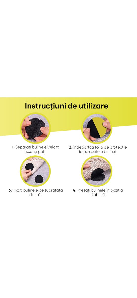 Buline din material tip Velcro (arici) cu bandă autoadezivă – diametru personalizabil- set de 30 de seturi