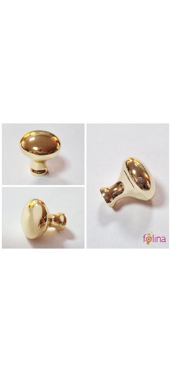 Buton mobilă rotund, Folina 6171, metalic auriu lucios