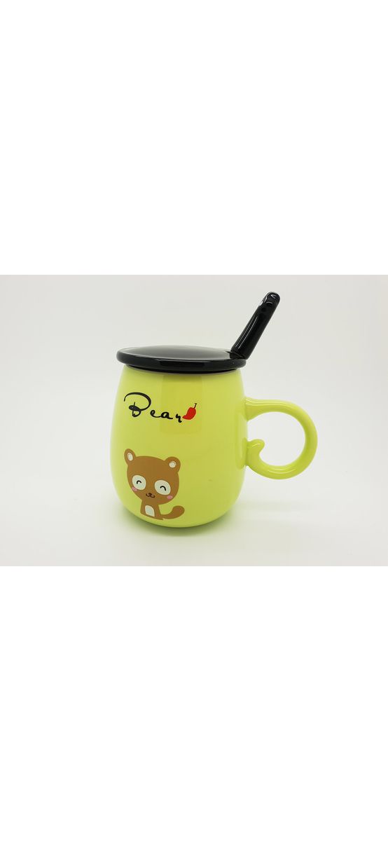 Cană din ceramica Ursuleţ, Folina, cu capac şi linguriţă