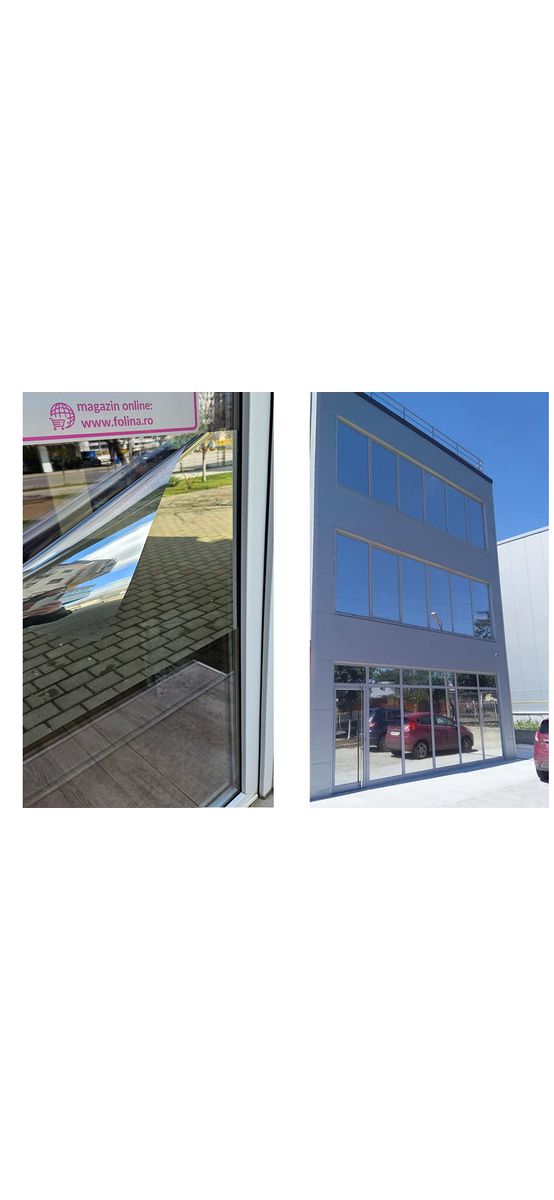 Folie protecție solară reflexivă 80%, Silver 20, efect de oglindă, cu aplicare la exterior, rolă de 75x250 cm
