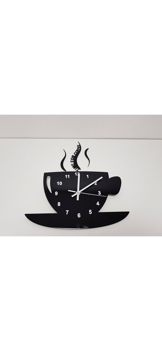 Ceas perete Ceașcă, Folina, pentru bucătărie, negru, 36 x 32 cm