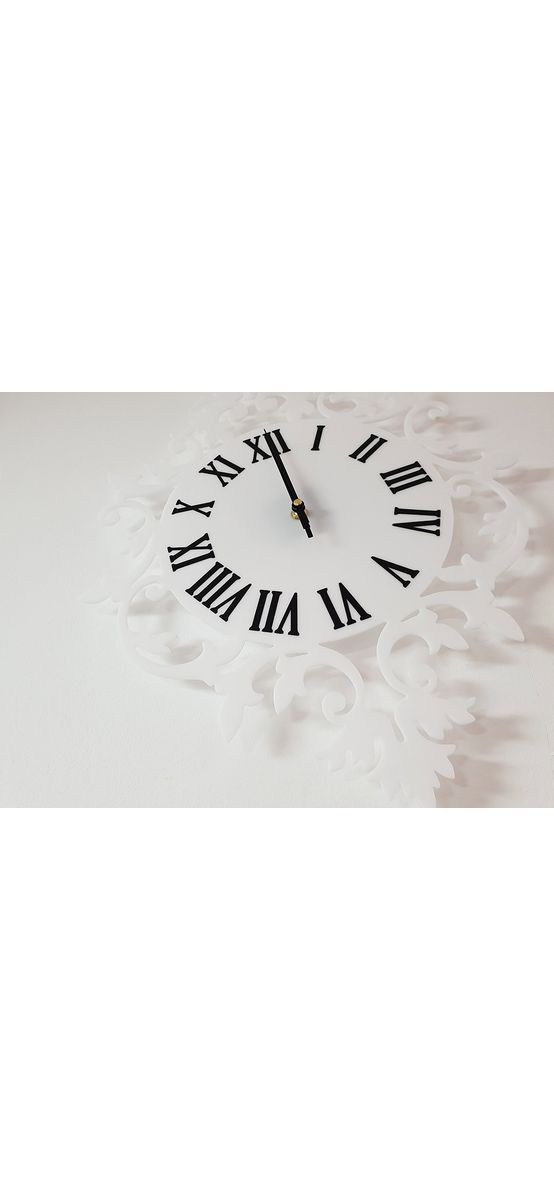 Ceas perete Florenţa, Folina, decorațiune perete albă, dimensiune ceas 50x40 cm