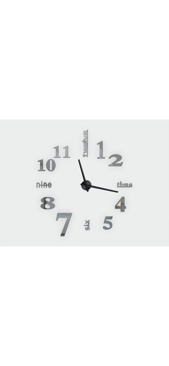 Ceas perete Dakota, Folina, decorațiune din oglindă acrilică gri, diametru ceas 120 cm