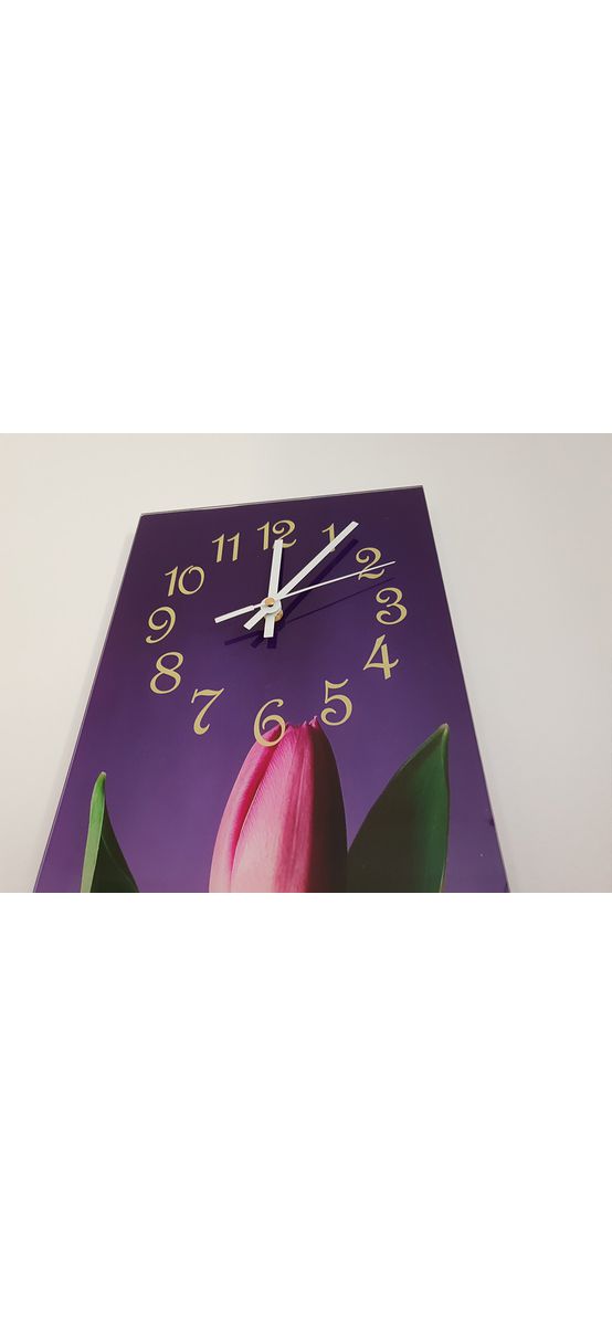 Ceas perete, Folina, model Lalea, mov, 60x25 cm