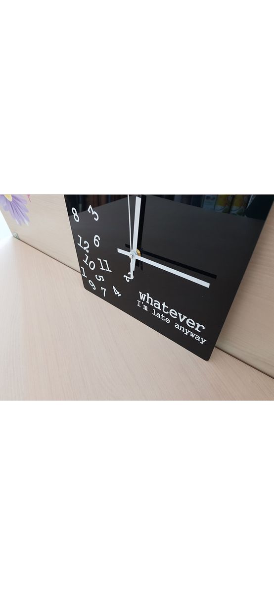 Ceas perete Whatever, Folina, culoare negră, dimensiune ceas 25x25 cm