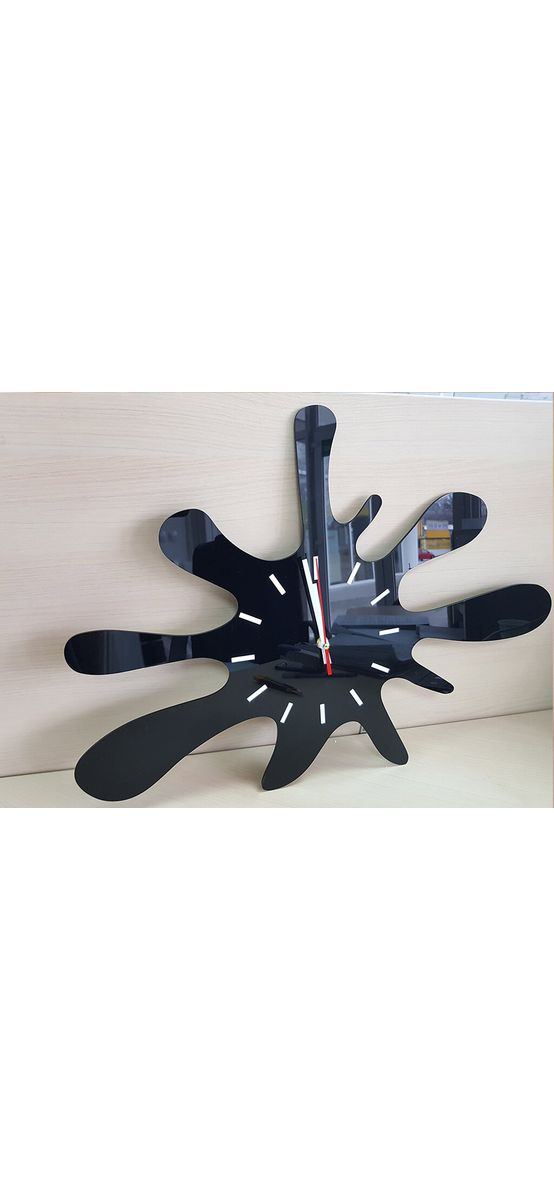 Ceas de perete Splash, Folina, din plexiglass negru lucios