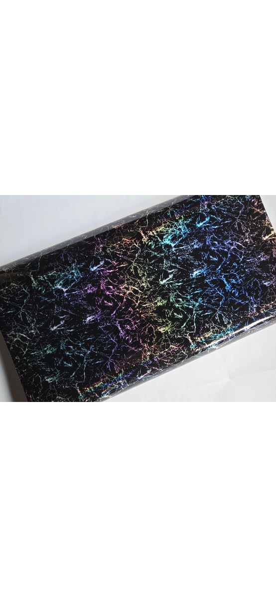 Autocolant marmură neagră cu efect holografic, Magic Marble - 75x250 cm