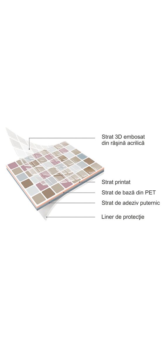 Faianţă autoadezivă mozaic maro intercalat Metal maron