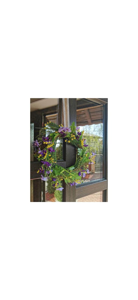 Coroniţă decorativă, Folina, flori artificiale, flori de câmp, 25 cm