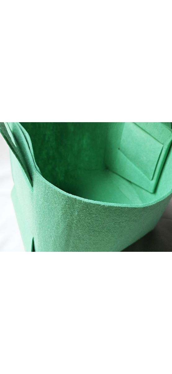 Coș depozitare și organizare din pâslă verde mentă, Folina, cu mânere, 38 x 23 x 24 cm