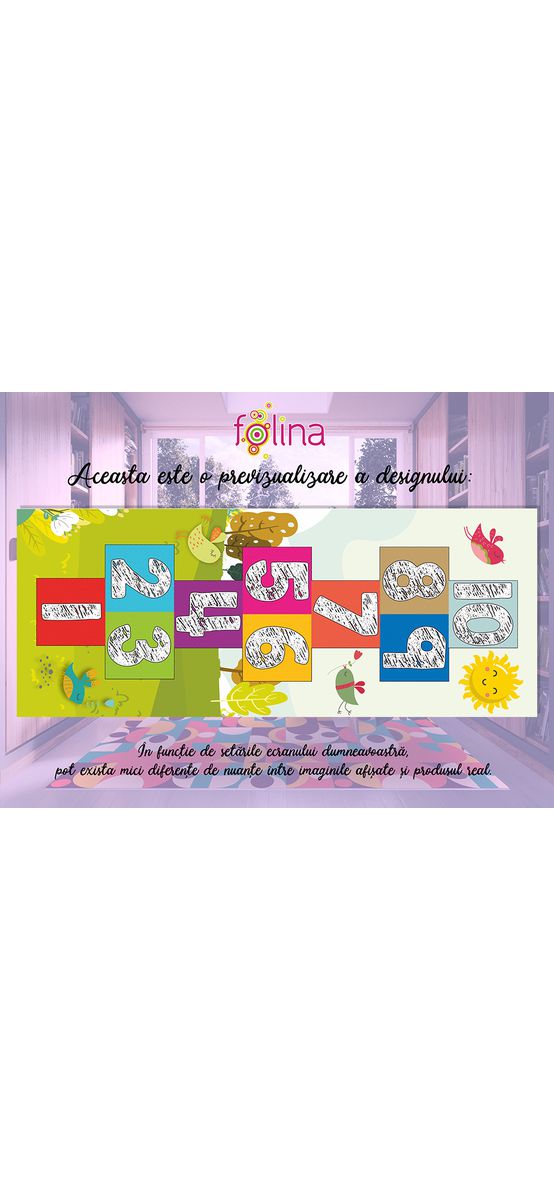Covor antiderapant pentru cameră copii, din pvc, model șotron colorat, linoleum antiderapant la rolă de 80x200 cm lățime.