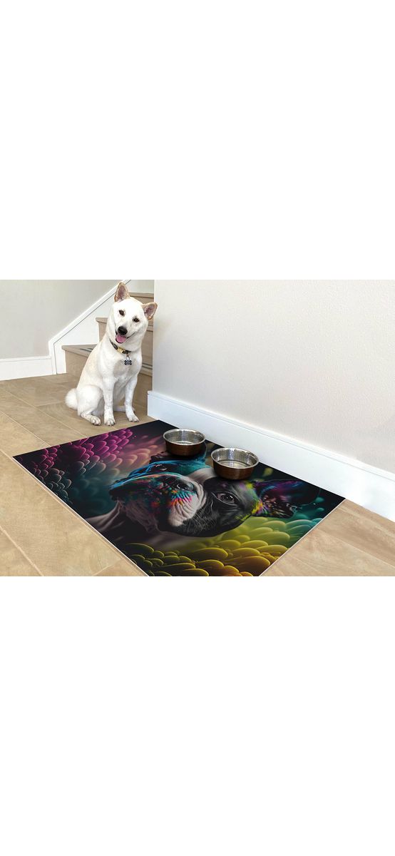 Covor antiderapant din vinil, model multicolor, 79 x 100 cm