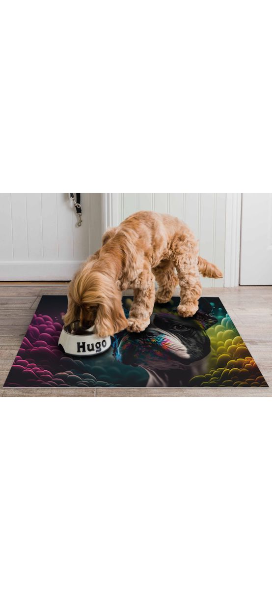 Covor antiderapant din vinil, model multicolor, 79 x 100 cm