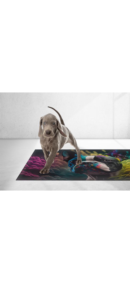 Covor antiderapant din vinil, model multicolor, 79 x 100 cm