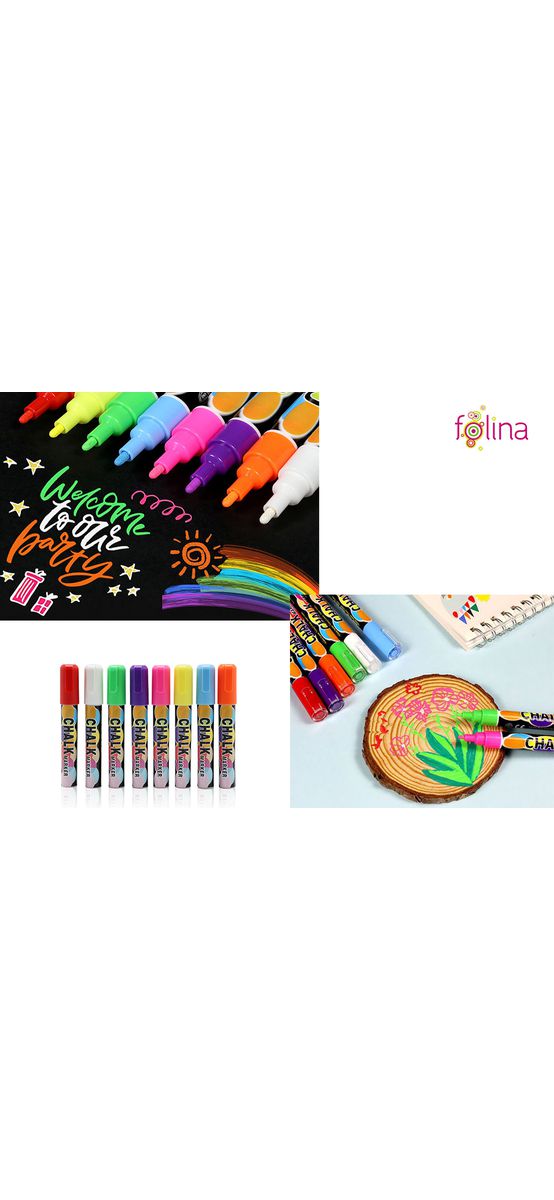 Set 5 coli A4 folie autoadezivă tip tablă de scris blackboard şi 8 markere cretă lichidă colorată