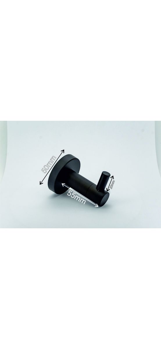 Cuier rotund, negru, suport de perete pentru halate sau prosoape, model 751541