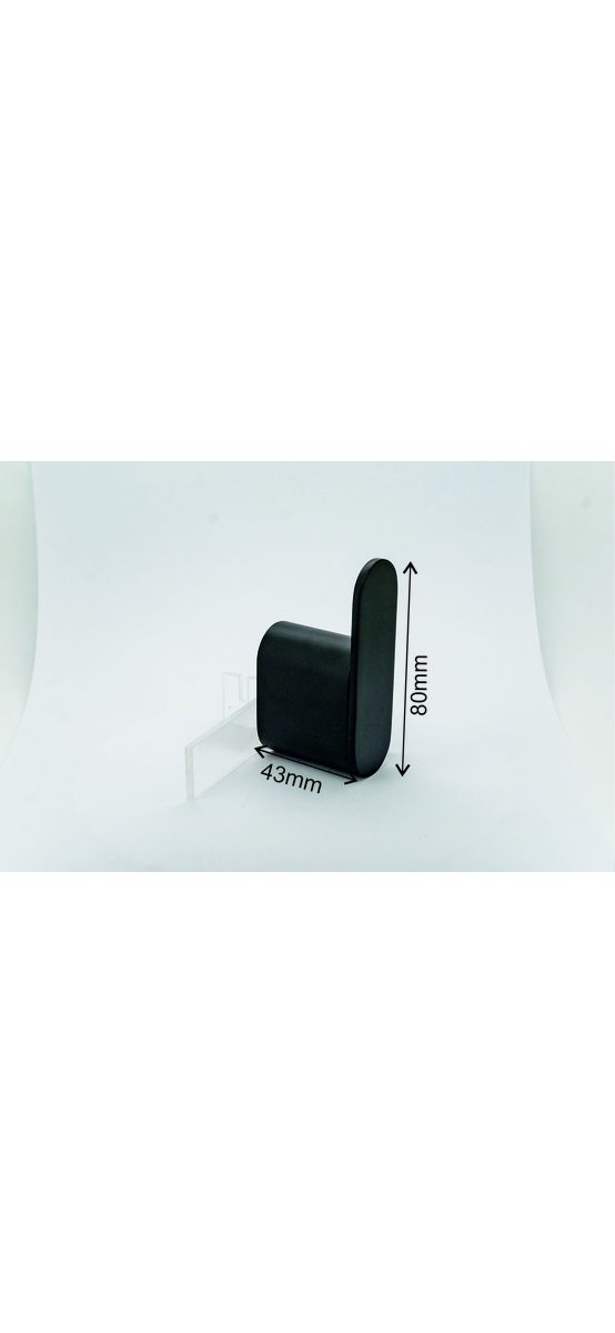 Cuier oval, negru, suport de perete pentru halate sau prosoape, model X20754H