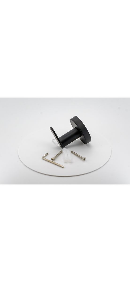 Cuier rotund, negru, suport de perete pentru halate sau prosoape, model 2807