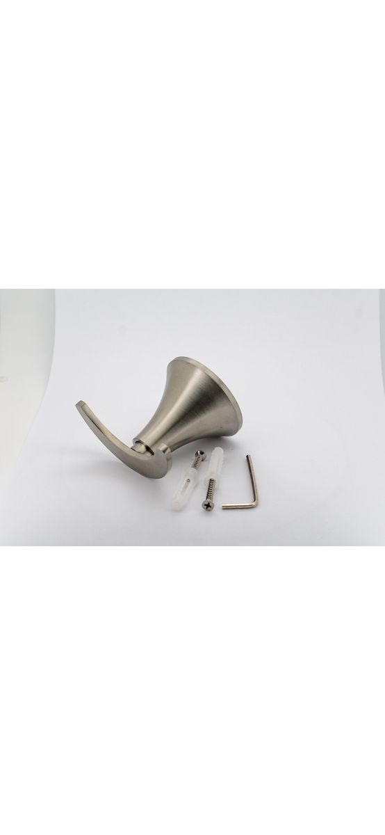 Cuier din inox periat, suport de perete dublu pentru halate sau prosoape, model 2454