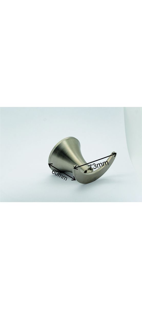 Cuier din inox periat, suport de perete dublu pentru halate sau prosoape, model 2454