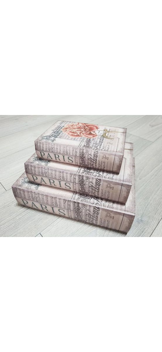 Set 3 cutii decorative din lemn, Folina, model Floare