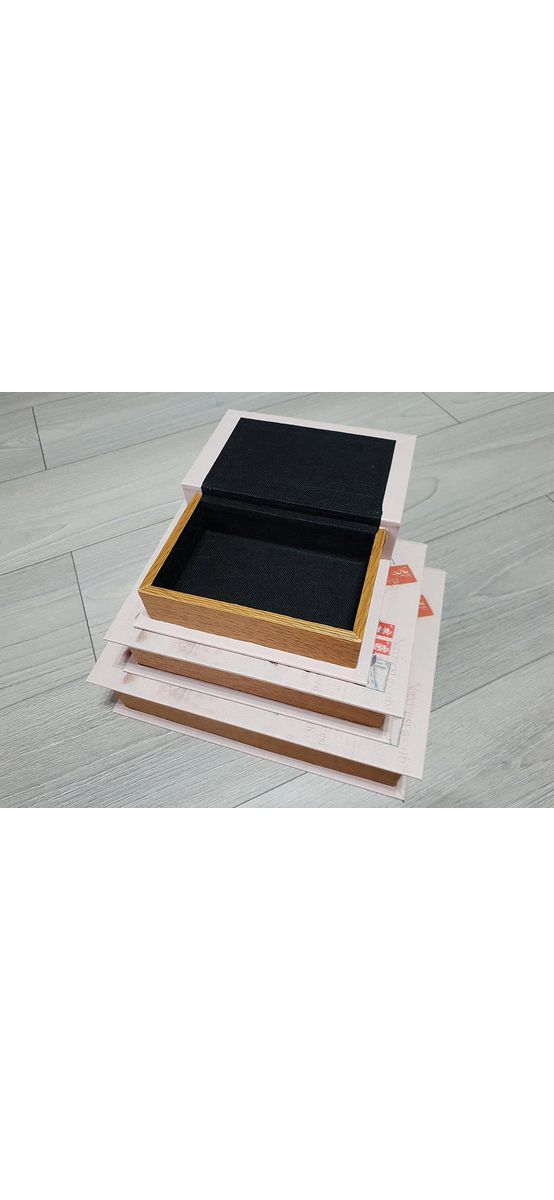 Set 3 cutii decorative din lemn, Folina, model Fluturi