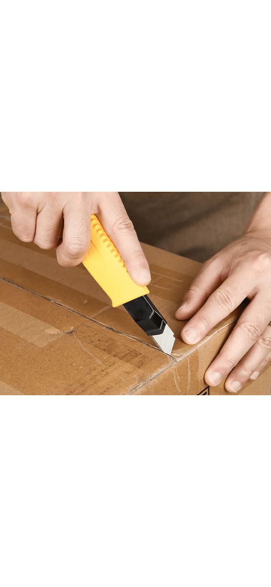 Cutter Deli DL003A cu lamă SK5 cu buton de blocare rotativ