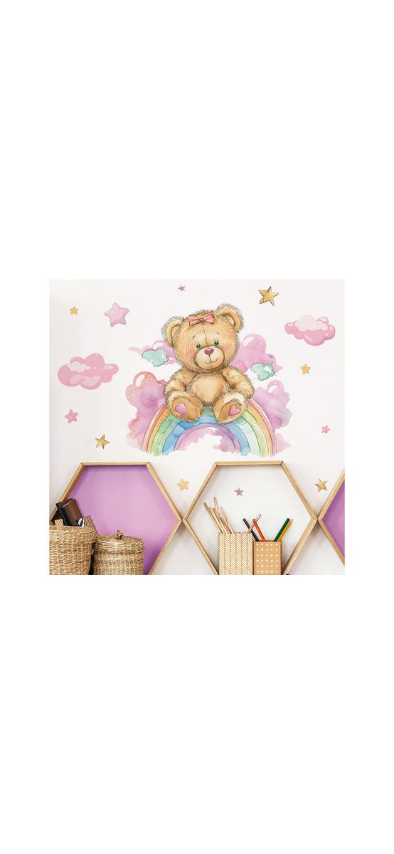 Sticker cameră bebe, ursuleţ, decor perete şi mobilă, 60x40cm