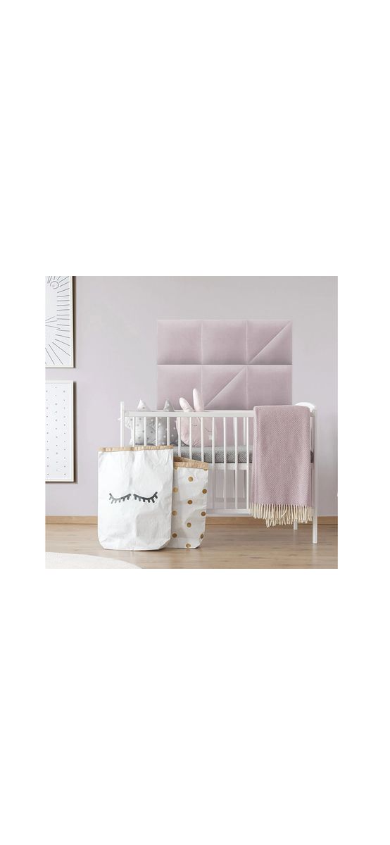 Panou decorativ tapiţat roz, Mollis R62, pătrat de 30x30cm