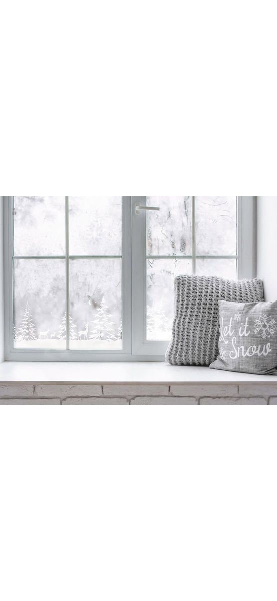 Sticker geam electrostatic, model brazi Winter border - 20x150 cm