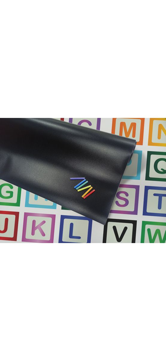 Set autocolant tablă de scris neagră şi sticker alfabet, Folina EDU74, decor pentru grădiniţe şi şcoli