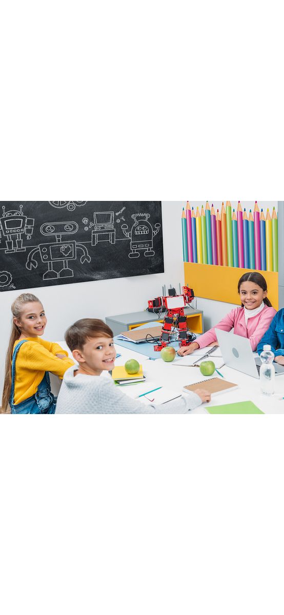 Set autocolant tablă de scris neagră şi bordură creioane colorate, Folina EDU71, decor pentru grădiniţe şi şcoli