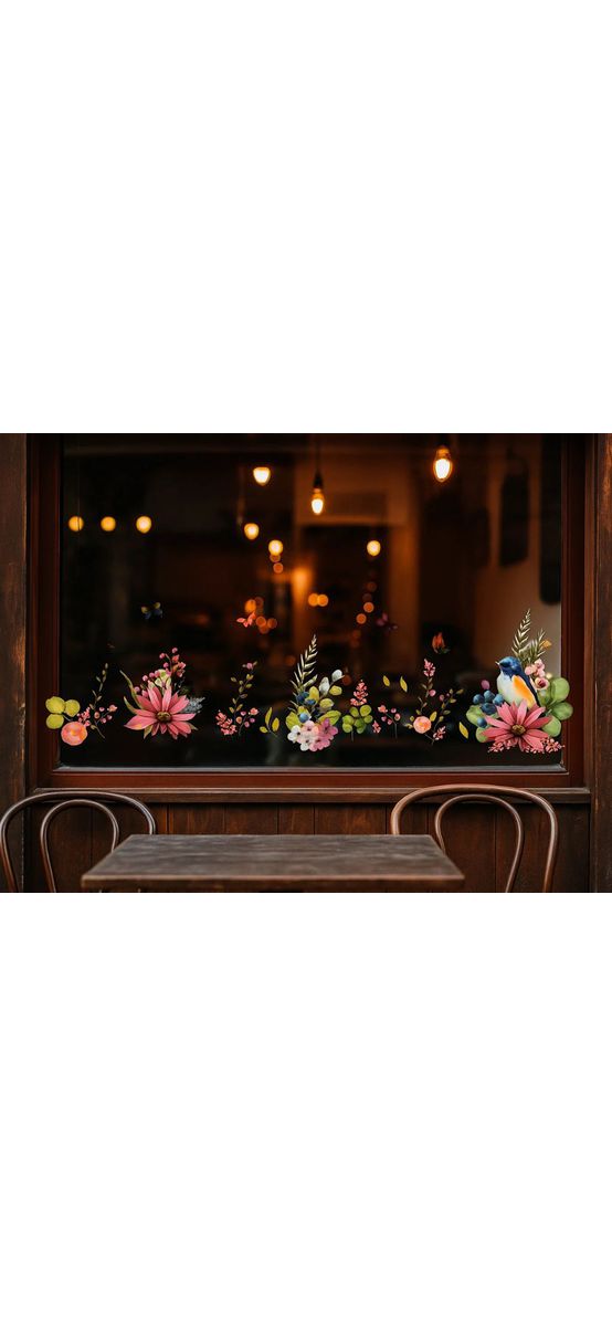 Sticker perete Jardin, Folina, decor flori watercolor