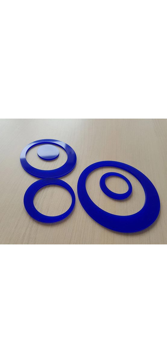 Set 96 cercuri, decoraţiune perete din plexiglass albastru indigo