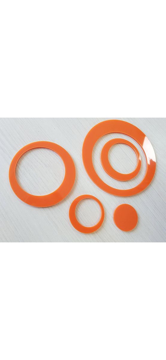 Set 34 cercuri, decoraţiune perete din plexiglass portocaliu