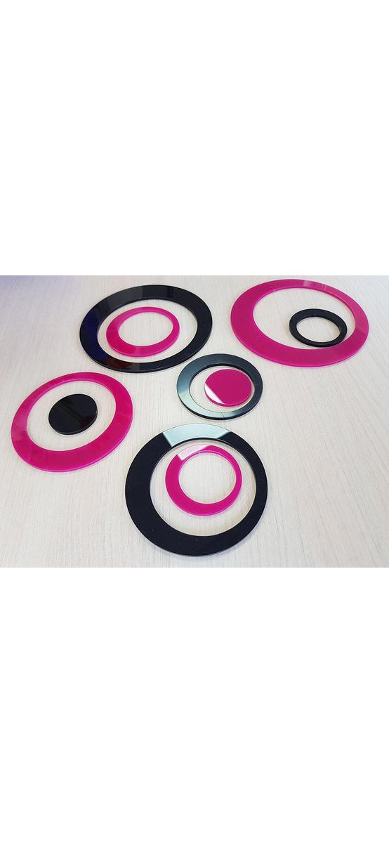 Decoraţiune perete Duo Chic, Folina, accesoriu cu cercuri colorate, set decorațiune 10 bucăți
