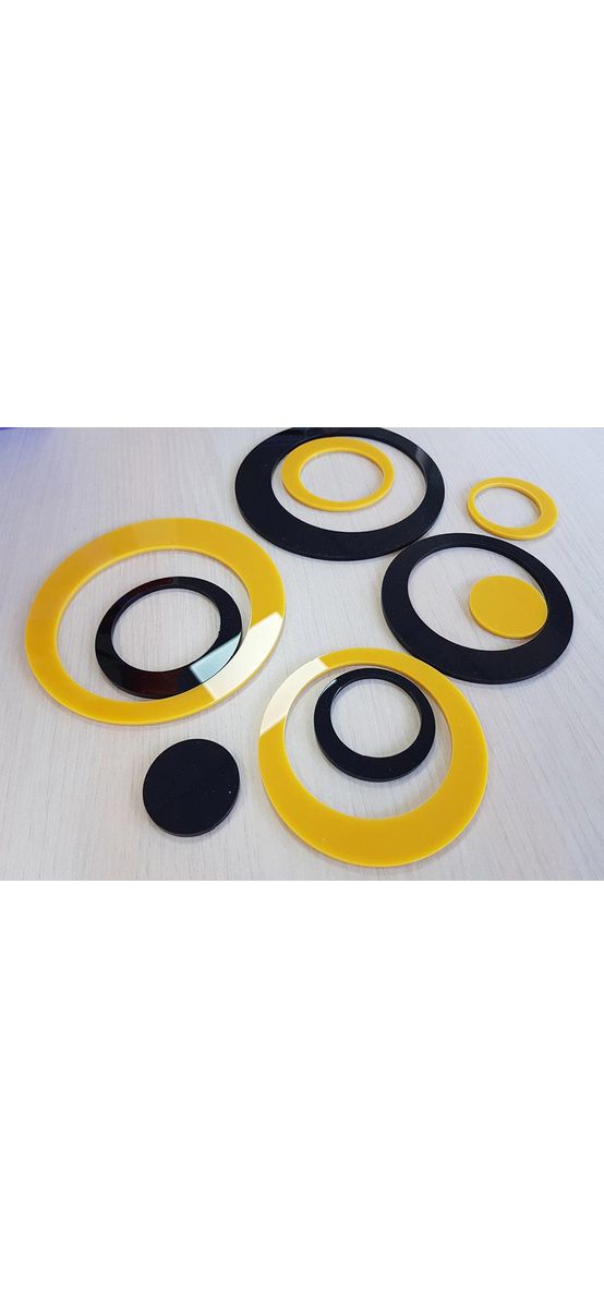 Decoraţiune perete Duo Retro, Folina, accesoriu cu cercuri colorate, set decorațiune 10 bucăți