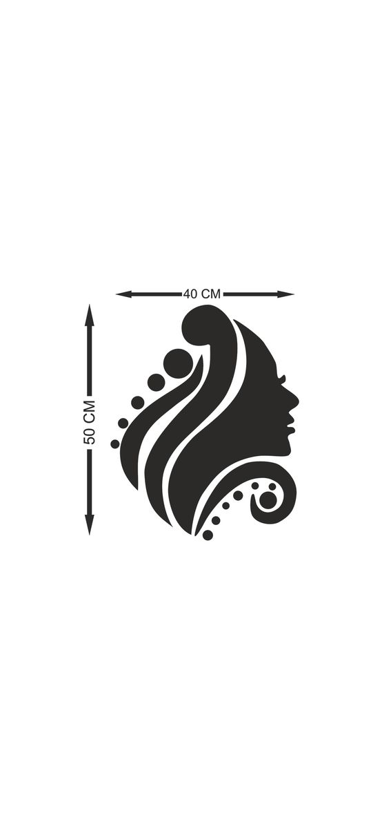 Decoraţiune de perete Glamour Girl din oglindă acrilică argintie, 40x50 cm.